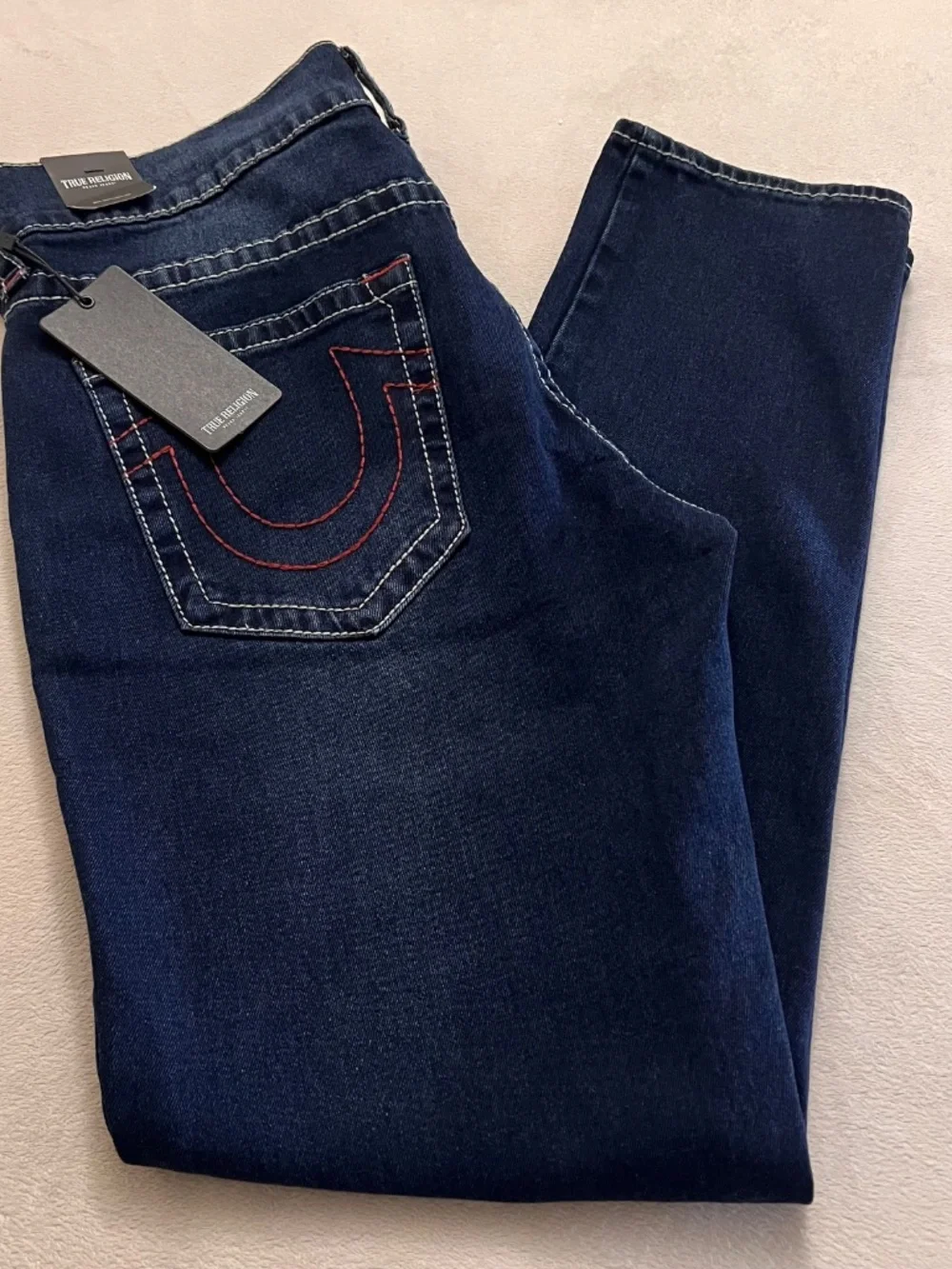 TRUE RELIGION Men's Ralaxed Slim Jeans Dark Wash Denin Stright Leg Sz 34 X 32